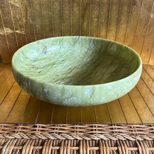 Green jade Lg bowl from Gump’s San Francisco authentic